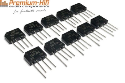 Brückengleichrichter 3A 560V KBP308 Flachbrücke Netzteil 10 Stück Set