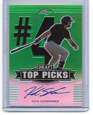 Kyle Schwarber 2014 Leaf Metal TOP Draft Pick RC GREEN Refractor N Card Auto 5/5