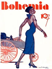 118.Quality Design decor Poster"Black Woman n front of FRUIT cart"interior art