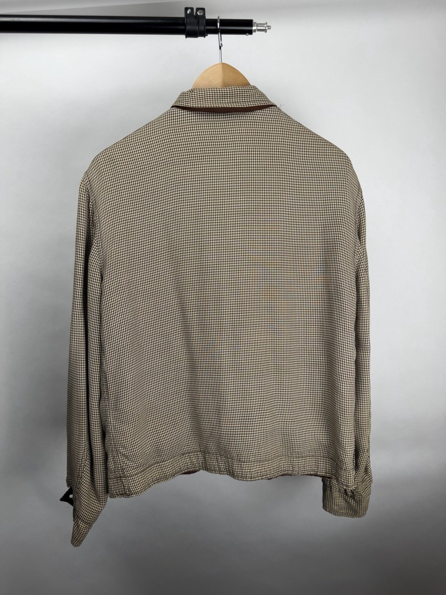 Vintage 1950s Rayon Gabardine Reversible Houndstooth Ricky Jacket
