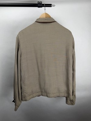 Vintage 1950s Rayon Gabardine Reversible Houndstooth Ricky Jacket