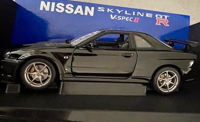 AUTOart 1:18 Nissan Skyline GT-R R34 V Spec II Black Pearl Model Diecast 77334