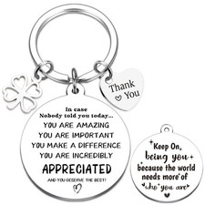Thank You Gifts Appreciation Keychain - Inspirational Keyring Motivational Qu