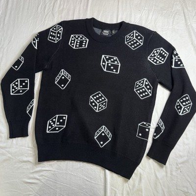 WeSC Unisex Dice Crewneck Sweater Size Medium - NWT Black