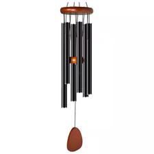 25 In. Aluminum Wind Chime with Pine Wood, Deep Tone Soothing Melodic Tones