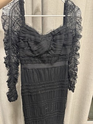 Self portrait point-d esprit ruched midi dress Size2