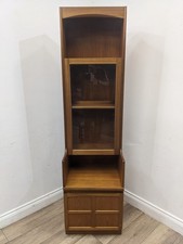 DISPLAY CABINET Nathan Squares Slim Glass Door Shelves Cupboard FREE DELIVERY