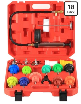#ad 18PCS Radiator Pump Pressure Tester Kit Pressure Leak Tester Tool Kit for Au... $45.00