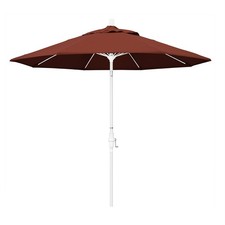 Pemberly Row Skye 9' White Patio Umbrella in Sunbrella 2A Henna