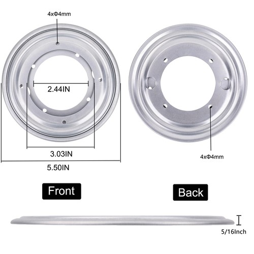 2Pack 5.5" Lazy Susan Hardware 5/16" Thick Round Rotating Bearing Plate, Silv... - Picture 2 of 7