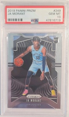 Panini 2019-20 Prizm Ja Morant RC #249 Dribbling Base PSA 10 Memphis Grizzlies