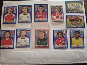 Panini World Cup Qatar 2022 Sticker Lot of 17 Red/Blue/Gold Parallel Exclusive