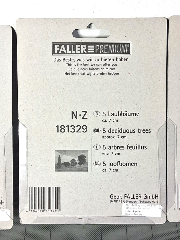 Lot of 7 Faller Premium Trees, Bushes & Shrubs Various Scales Details ...
