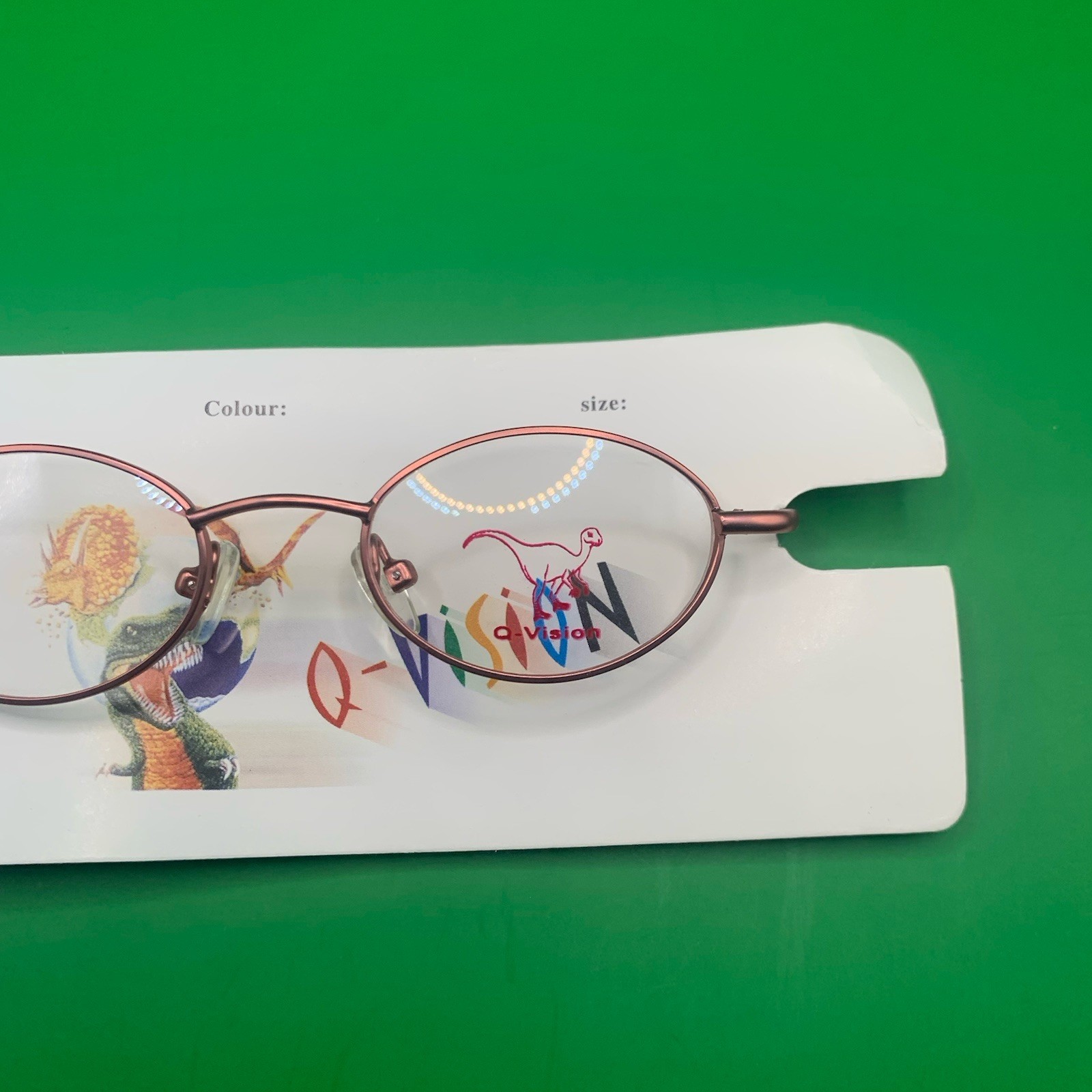 Q-Vision Round Oval Eyeglass Frames Rose Gold Metal Full Rim Women Men Unisex - Thumbnail 9