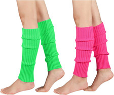 Leg Warmers for Women Girls 80S Ribbed Leg Warmer for Neon Party Knitted Fall Wi
