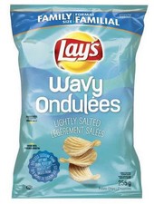 Lay's Wavy Lightly Salted Potato Chips 235g - 50 Less Sodium