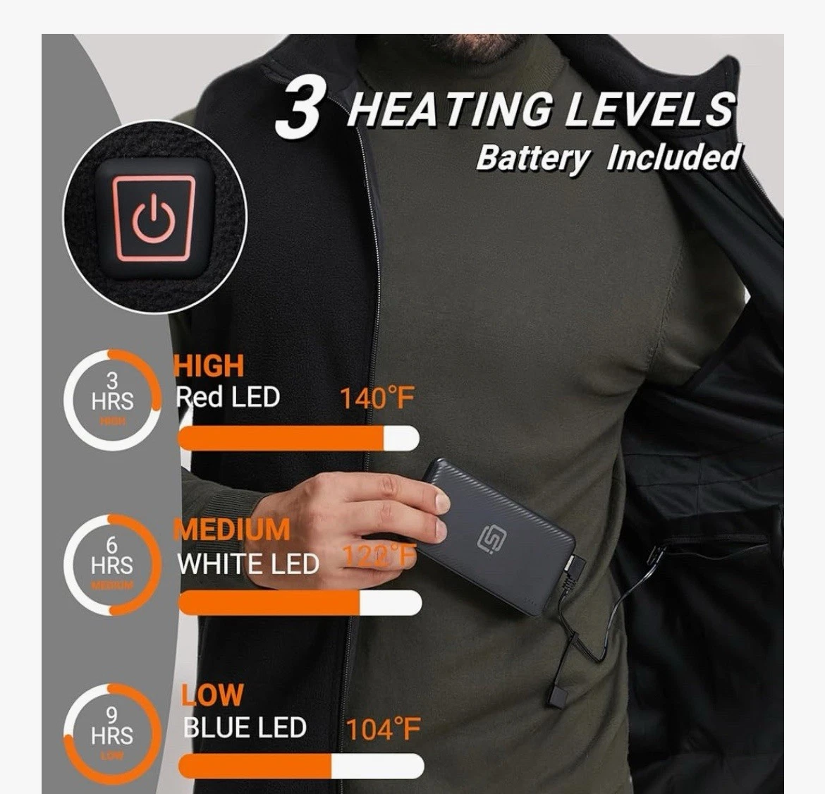 Heated Vest Battery Pack Incl ,Adjustable Heat (2) Available M/F $100 Each OBO