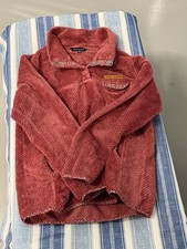 Simply Southern Fleece Pullover Super Soft Youth Medium Maroon Quarter snap