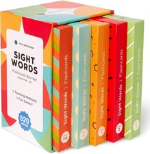 520 Sight Words Flash Cards for Kids Ages 3-9, Dolch Fry List, Learn to Read,