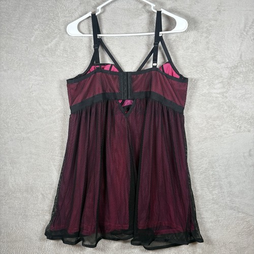 Vestido Lencería Babydoll Torrid Curve Fishnet Y Encuadernación Satén Talla Grande 2 2X NUEVO - Imagen 4 de 11