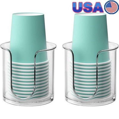 2 Pack Bathroom Cup Dispenser Rinsing Cup Holder Multi Functional Organizer New