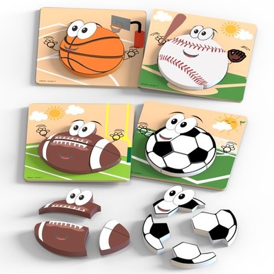 Wooden Sports Puzzles for Toddlers 2-4 | Wood Puzzles for , Sports Toys for T...