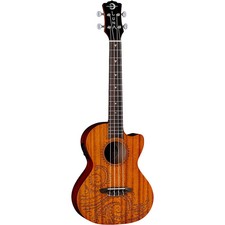 Luna Guitars Tattoo Mahogany Tenor Acoustic-Electric Ukulele Mahogany