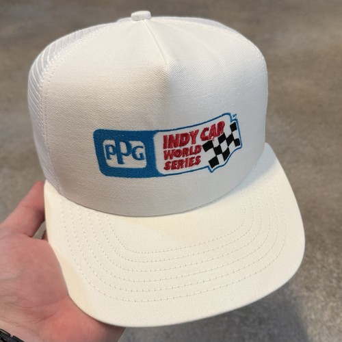 Vintage 90s PPG Indy Car World Series SnapBack Trucker Hat Cap Racing Retro 1990 - Image 1