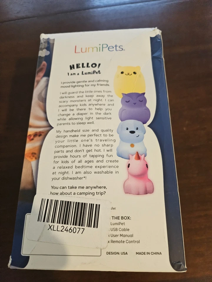 LumiPets Rabbit Night Light with Remote Control Rechargeable 9 Color Light - Image 3 of 4