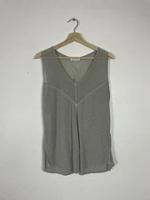 Sahara Grey Sleeveless Vest Top - Sz Small S