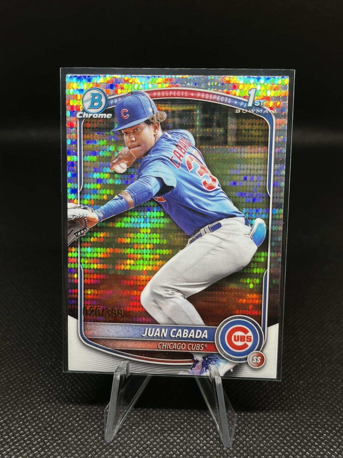 JUAN CABADA 2025 BOWMAN CHROME 1ST PULSAR REFRACTOR CUBS /399