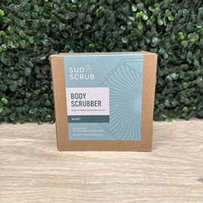 Sud Scrub® Antimicrobial Silicone Body Scrubber, Exfoliating Brush. Mint Color