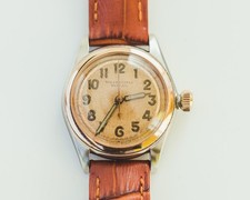 Vintage Rolex Oyster Royal 3121 Salmon Dial Two-Tone Pink Gold Bezel 1930s 1940s