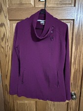 Athleta Women's Purple Side Zip Snap Collar, Pleated Back, Stretch Jacket Small