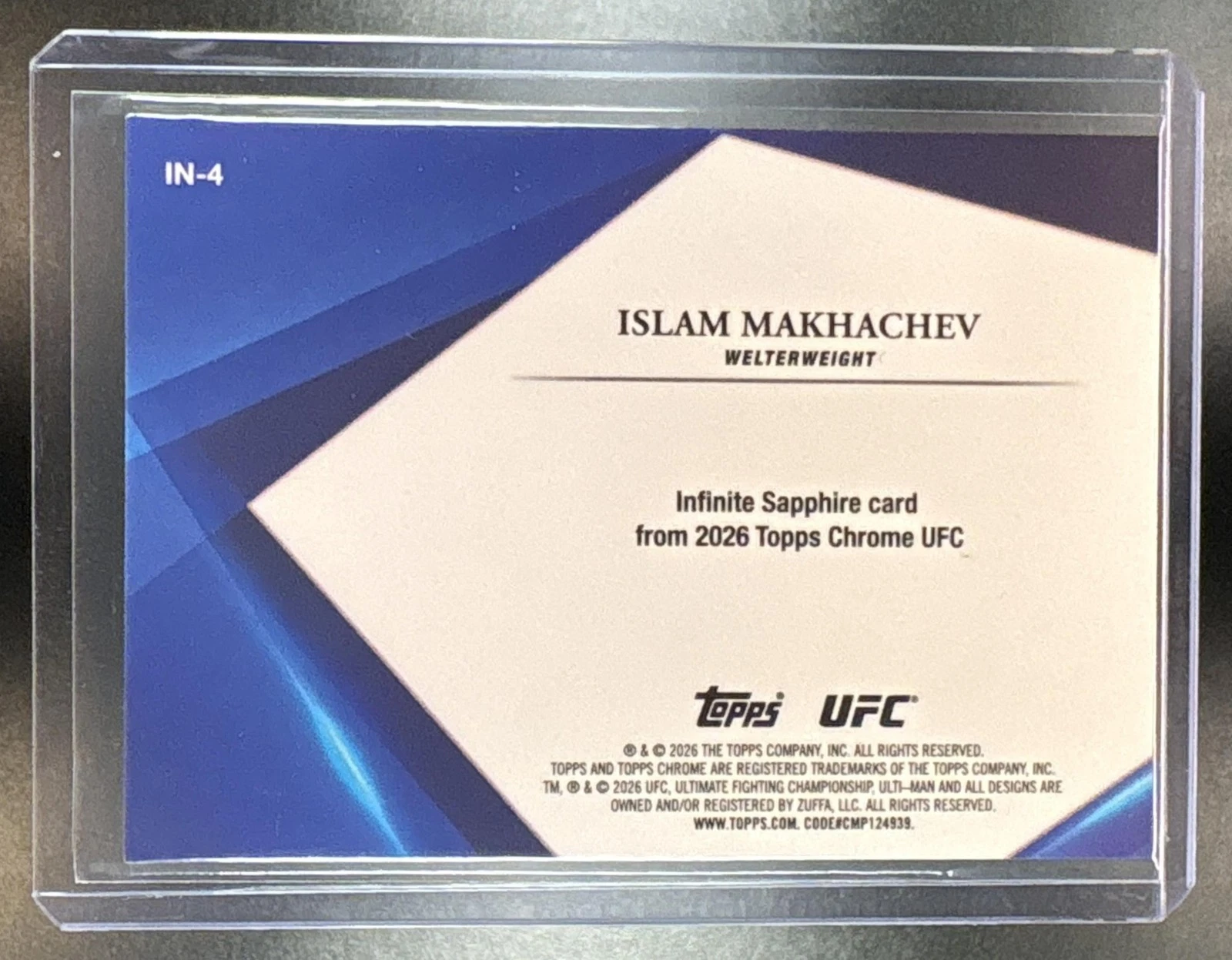 2026 Topps Chrome Sapphire UFC Islam Makhachev #IN-4 Infinite Sapphire image 2