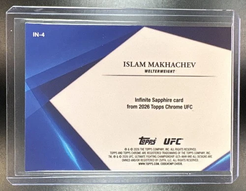 2026 Topps Chrome Sapphire UFC Islam Makhachev #IN-4 Infinite Sapphire image 2
