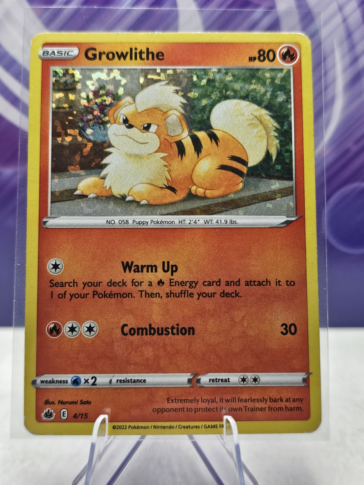 Growlithe 4/15  2022 Happy Meal Confetti Holo Promo Pokemon Card