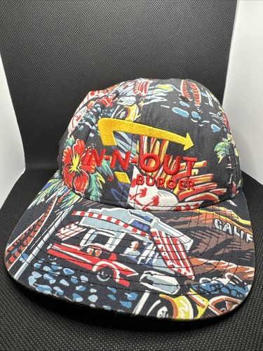 In & Out Burger Vintage Hawaiian Hat Cap - American Fast Food In And Out Burger