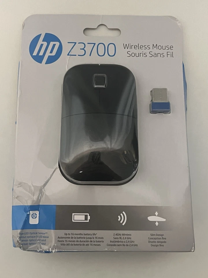 2 HP Z3700 Short Wireless Computer Mouse with USB Dongle Black 1 New - Image 2 of 4
