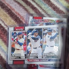 Topps National League Leaders Turner Hoerner Freeman Future Stars Baseball Card…