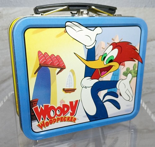 Vintage 90s Universal Studios Licensed WOODY WOODPECKER Metal Mini Tin Lunch Box