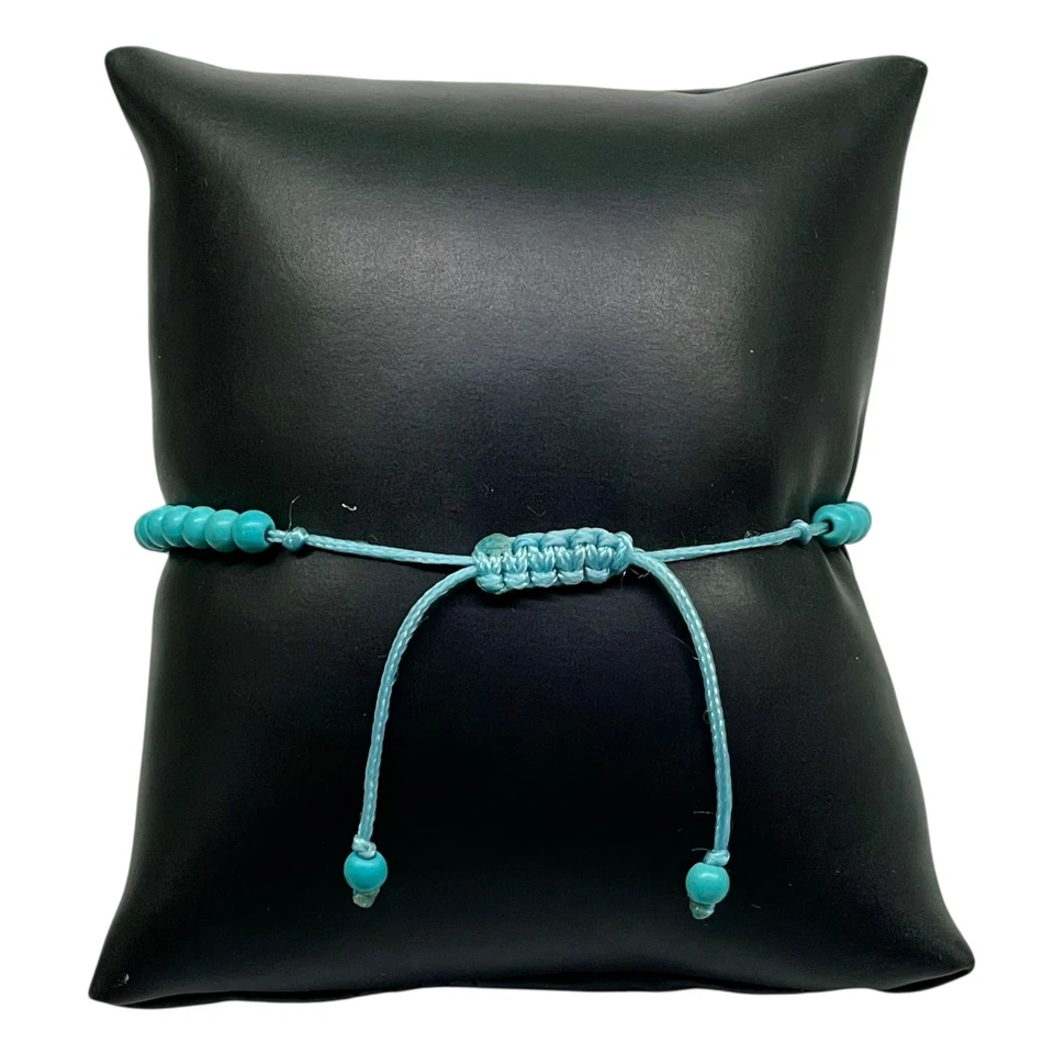 Handgemacht Verstellbar Türkis Armband 4mm Perlen Boho Design für Unisex - Bild 3 von 4