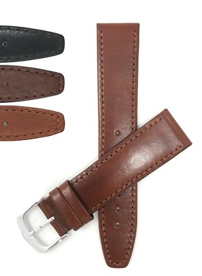 Bandini Watch Band, Leather Strap, Slim, Stitching, 12mm - 20mm Extra Long Also