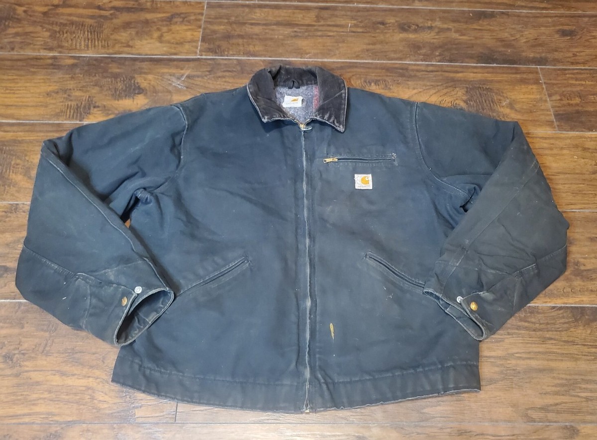 VTG USA Carhartt JB105 Black Blanket Lined Detroit Duck VTG USA Carhartt JB105 Black Blanket Lined Detroit Duck