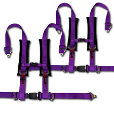 Polaris Rzr 4 Point Harness Pair Purple - Universal Fit - Ez Buckle