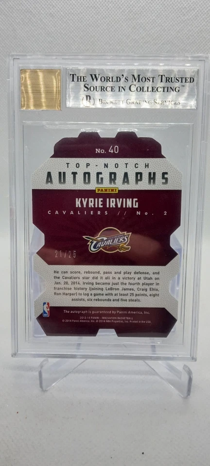 2013-14 Panini Innovation Kyrie Irving Top-Notch Die Cut Auto /25 BGS 9 RARE - Image 2 of 2