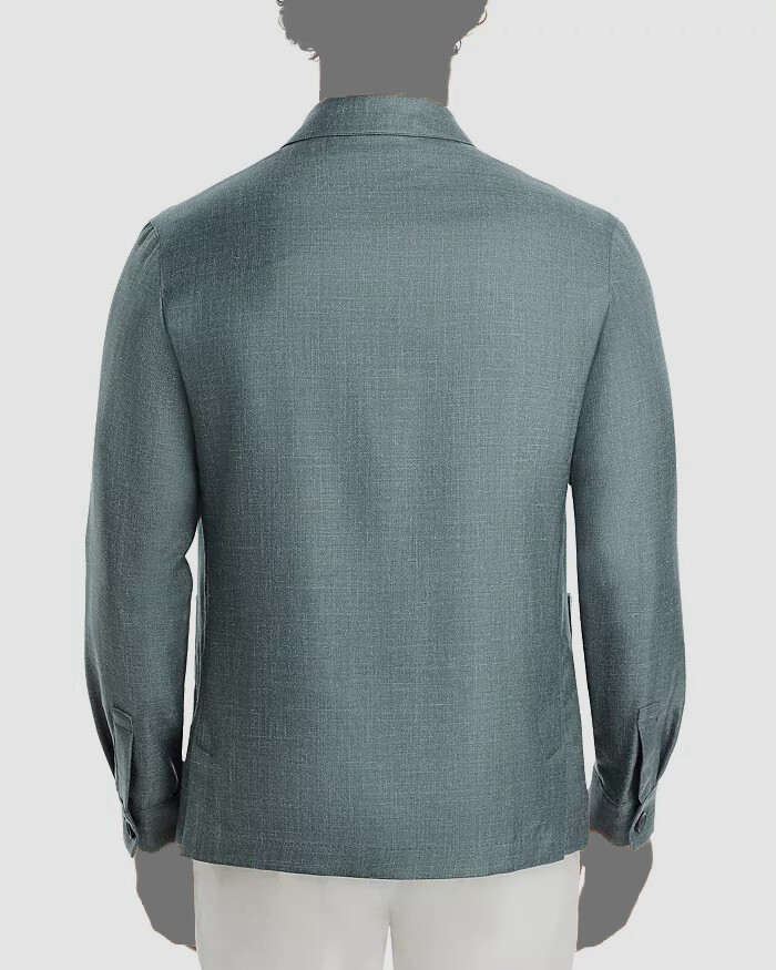 Abito in misto lana seta lino stretch verde Abito in misto lana seta lino stretch verde