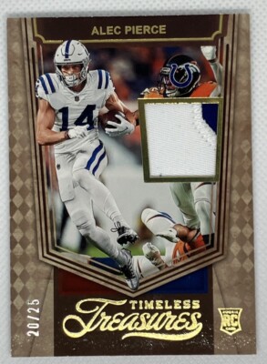Alec Pierce 20/25 RC Colts Timeless Treasures Memorabilia 2022 Panini Chronicles