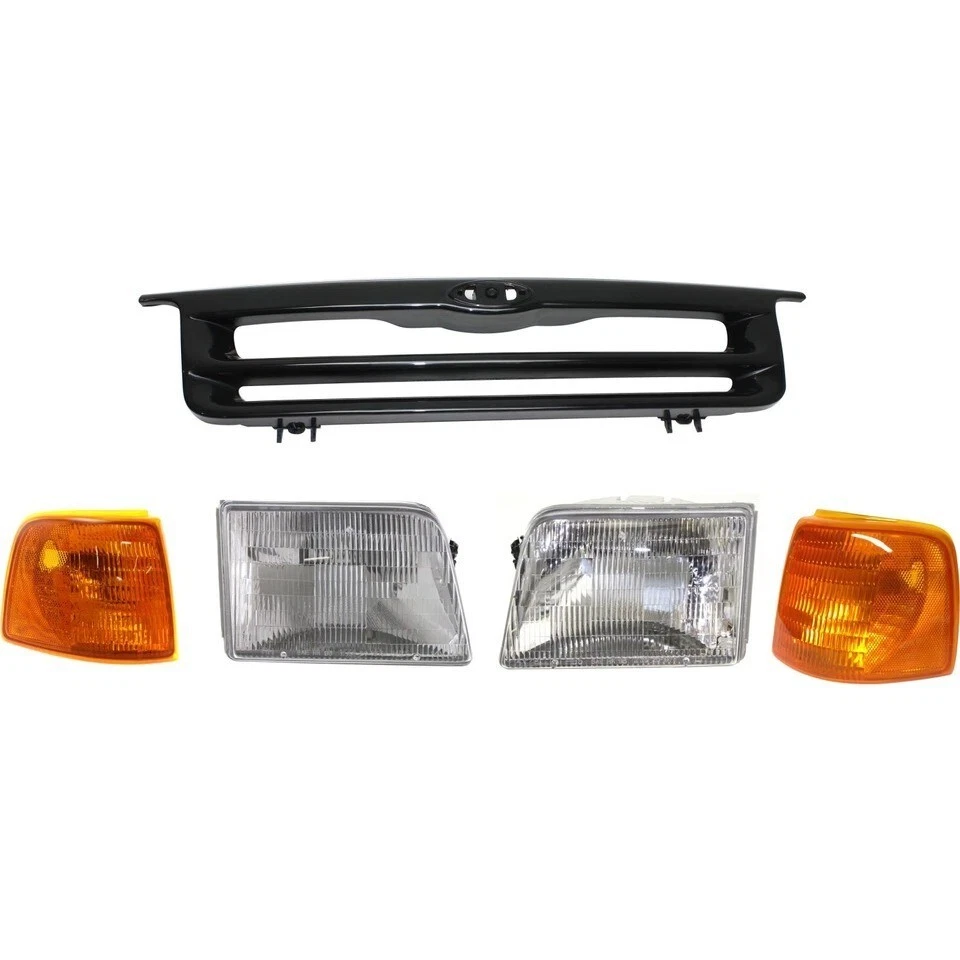 New Front Grille Headlight Corner Light set 5PC Fits 1993-1994 Ford Ranger 4WD Foto 2 de 4