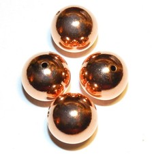 MB384 Bright Shiny Copper 16mm Round Metal Spacer Beads 4pc
